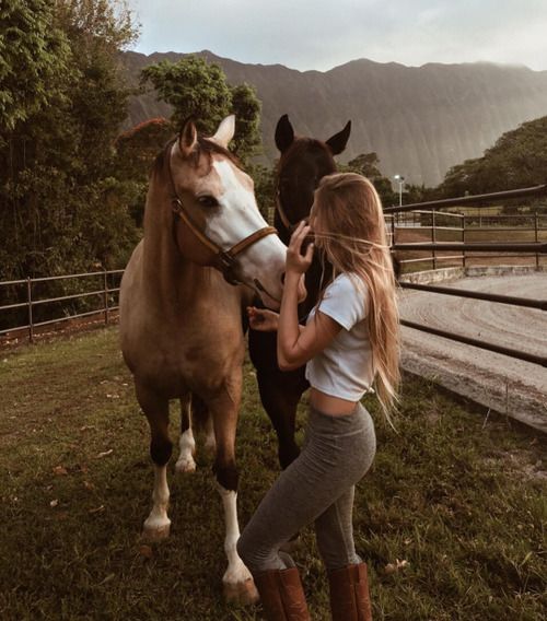 Barn girl with horse