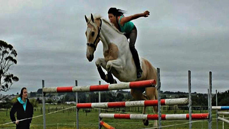 Alycia Burton riding Goldrush