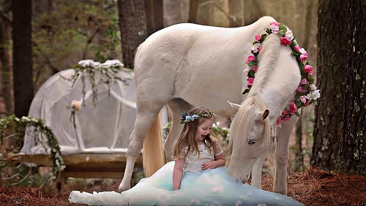 Princess and horses fairytale photoshoot session