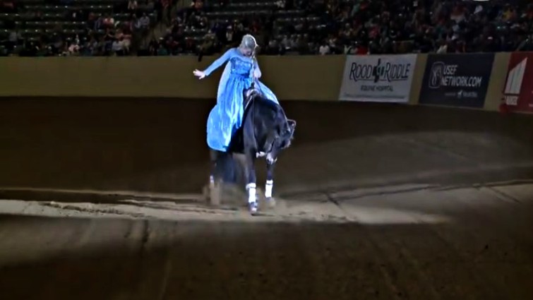 Laura Sumrall reining championship moment