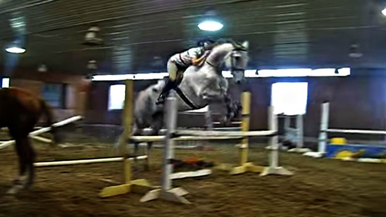 Rider preparing for safe dismount