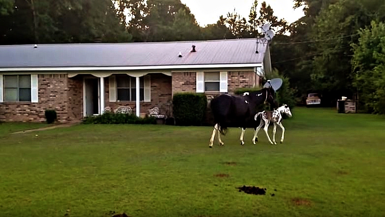 Protective mare with foal