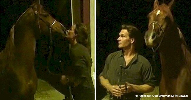 Patrick Swayze with Arabian stallion