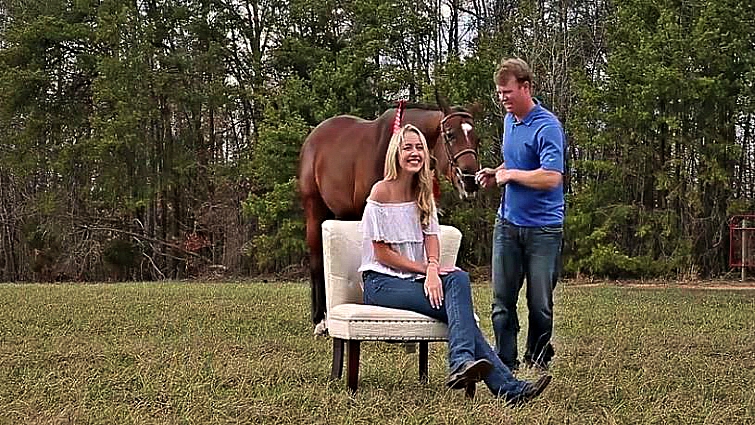 Hannah Warren with her birthday horse Gus