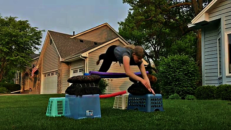 Jumping technique demonstration