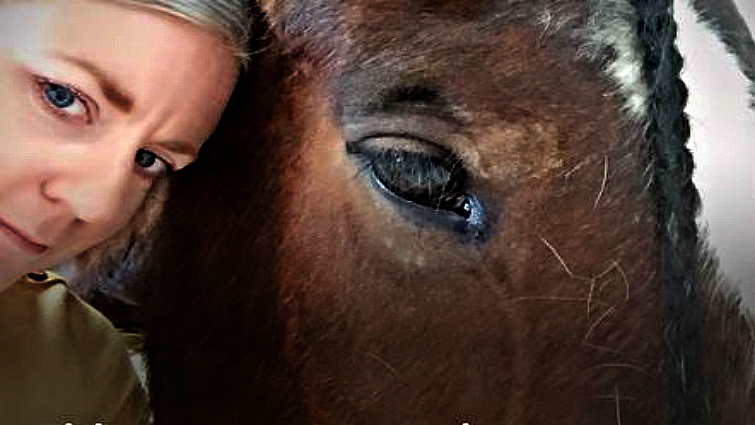 Lea with her rescue horse Cider at Lemon Ranch