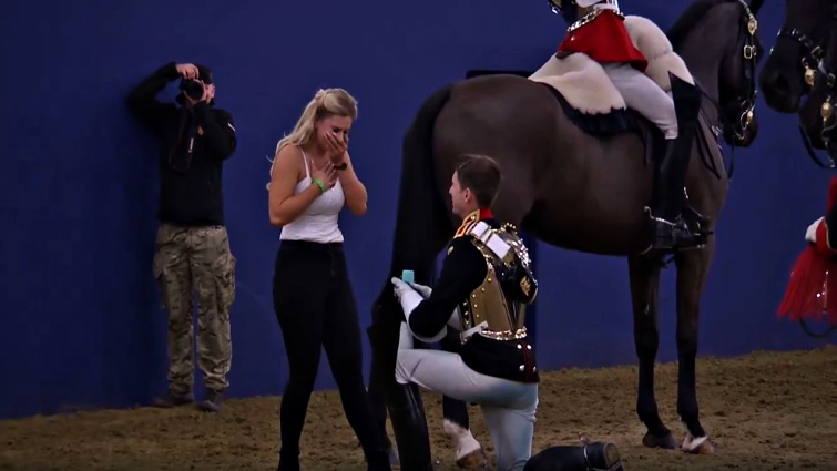 Marriage proposal with cavalry members