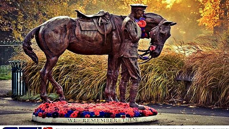 Riders gathering for Remembrance Sunday service