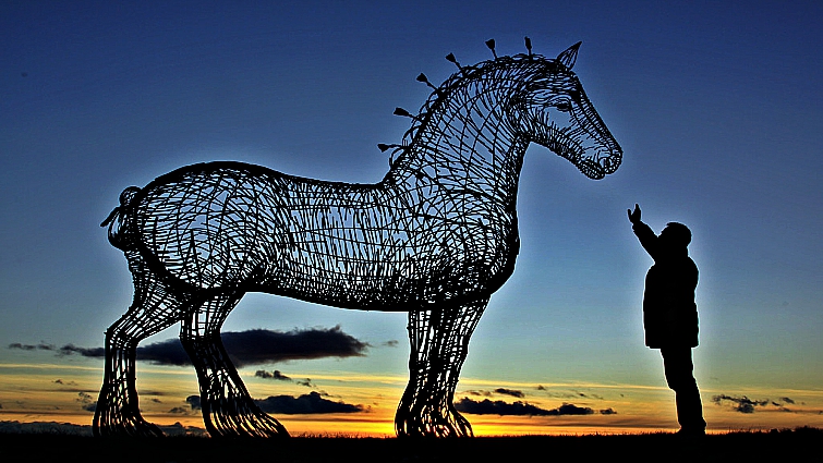 Planned Clydesdale sculpture location in Lanark