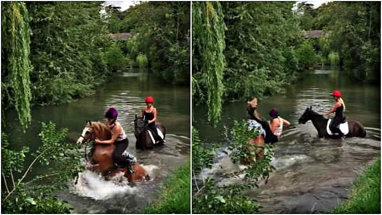 Rider in water after spooking incident