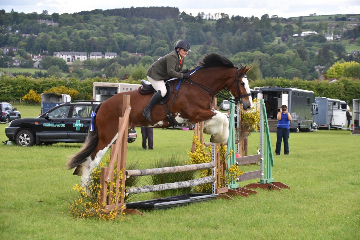 Sam Winn training with her Clydesdale