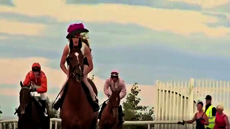 Jockey chasing the horse thief