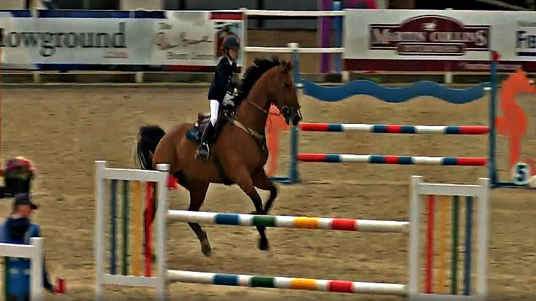 Tabitha Kyle and Grennanstown Sarco Lux Hill jumping at Chepstow